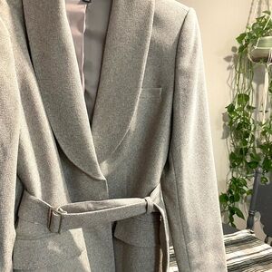 Anne Klein Elegant Gray Belted Blazer